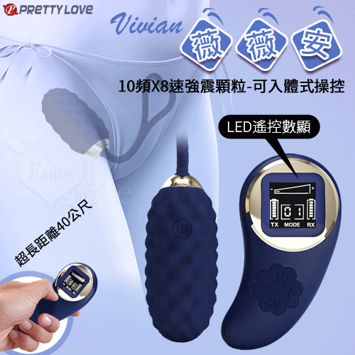 派蒂菈 ‧ Vivian 薇薇安 無線遙控LED顯示10頻X8速強震顆粒跳蛋