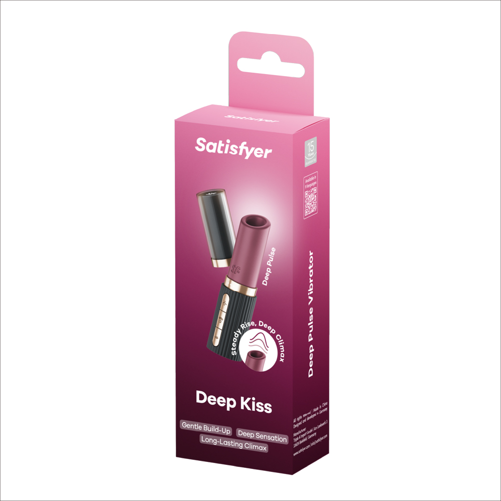 Satisfyer｜德國 Deep Kiss 3D吸吮 磁感律動馬達 按摩跳蛋 黑金(附蓋子)