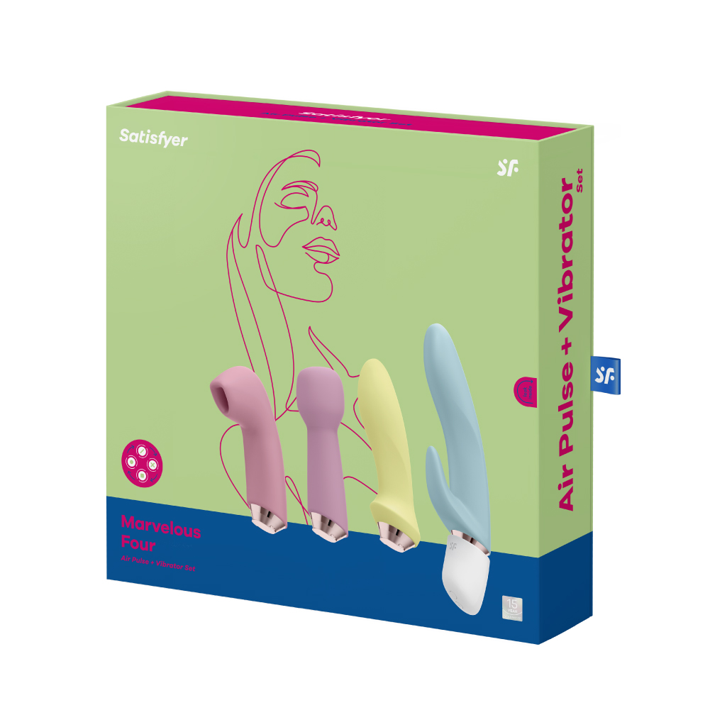 Satisfyer｜德國 Marvelous Four 超級驚奇吸吮按摩4件套組 (玫瑰金環)