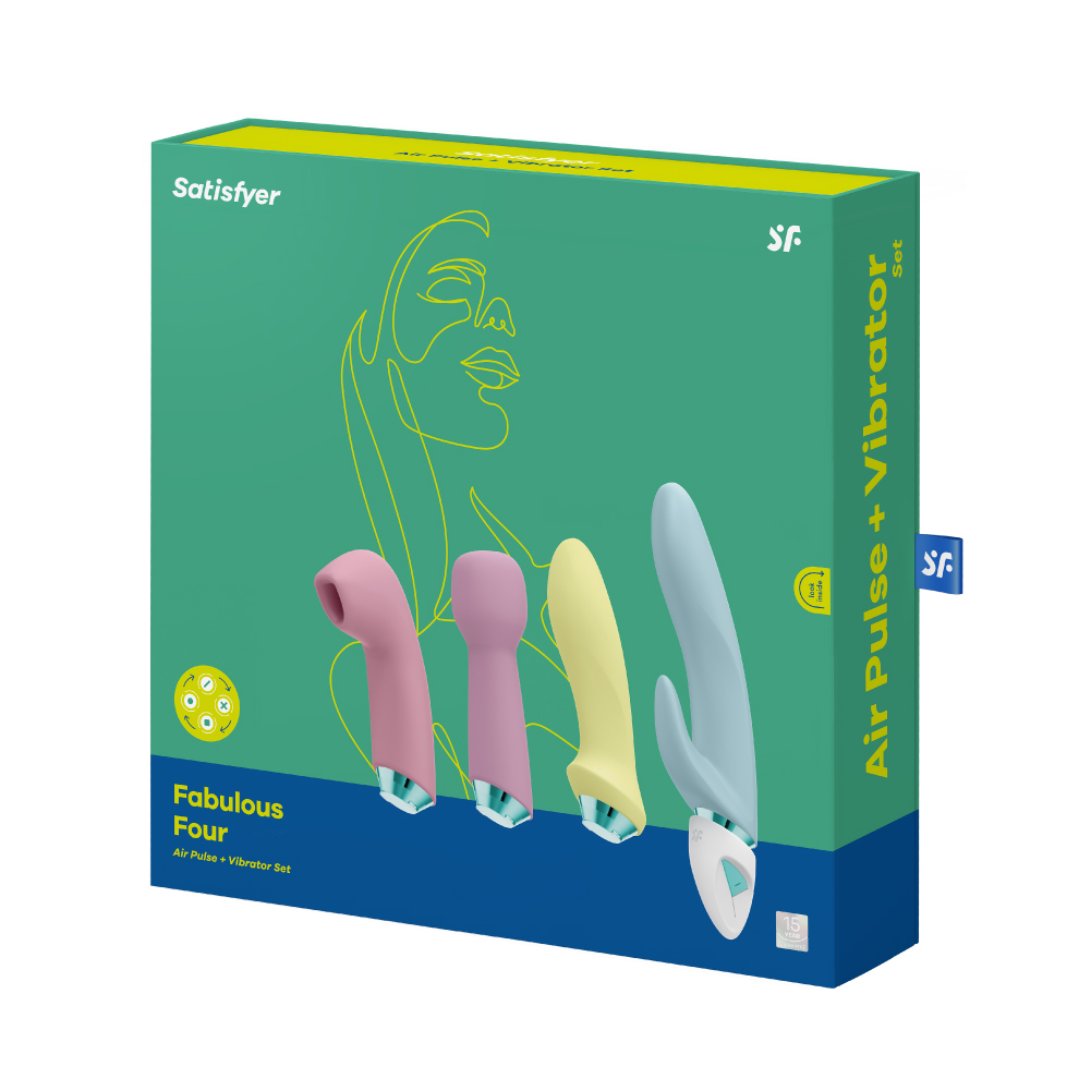 [DC]德國Satisfyer Faboulous Four 超級神話吸吮按摩4件套組 (藍環)