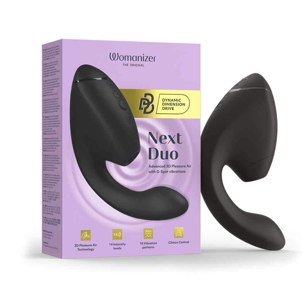 Womanizer｜德國 Next Duo 3D極致 震動吸吮 愉悅器 黑色