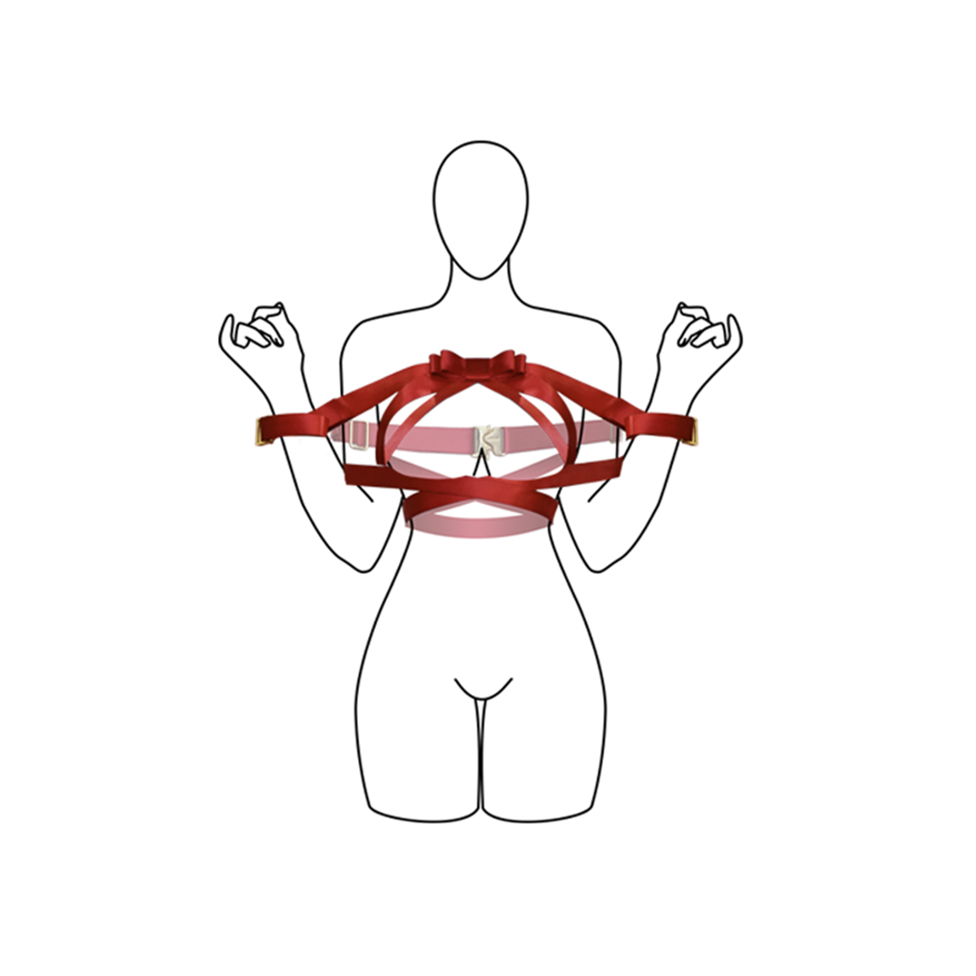 UPKO｜蝴蝶結系列 身體綁帶束縛套裝 上身綁帶 蝴蝶結 BDSM