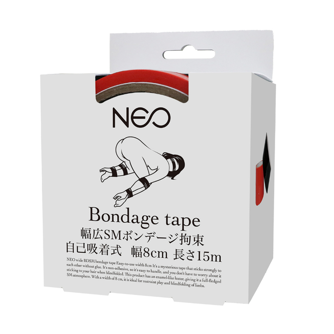 NEO｜寬幅SM綑綁拘束 自黏式 寬8cm 長15m 紅