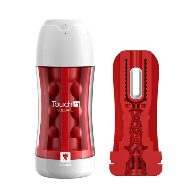 Touch in｜GALAKU 觸動杯 男用鍛煉吮の吸 電動飛機杯 - 火山紅