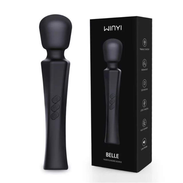 WINYI｜黑精靈 多功能 電動按摩棒 - BELLE